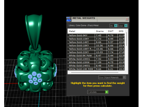 Ciondolo con gemma di lusso con ciondolo a gabbia floreale dorato Modello 3D