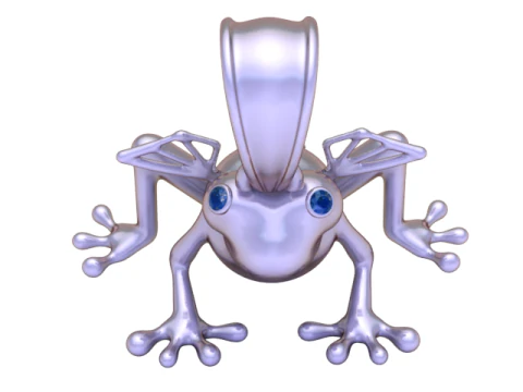Golden Frog Pendant Playful Luxury Animal Charm 3D Model