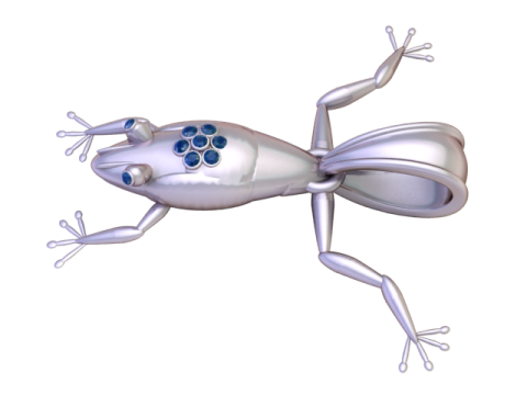 Pendentif grenouille d'arbre dor&eacute;, breloque animal de luxe Modèle 3D