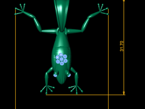 Pendentif grenouille d'arbre dor&eacute;, breloque animal de luxe Modèle 3D