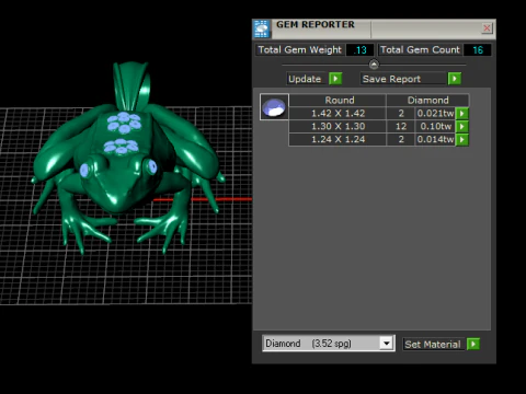 황금 두꺼비 펜던트 럭셔리 보석 세트 동물 참 3D 모델