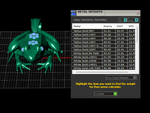 황금 두꺼비 펜던트 럭셔리 보석 세트 동물 참 3D 모델