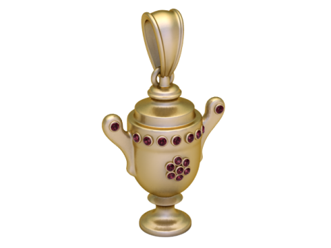 Pendentif Troph&eacute;e Dor&eacute; Victory Prestige Charm Modèle 3D