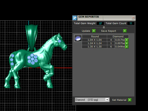 Golden Horse Pendant Strength Freedom Charm 3D Model