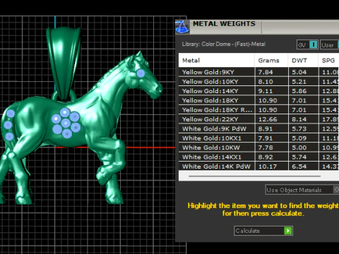 Golden Horse Pendant Strength Freedom Charm 3D Model