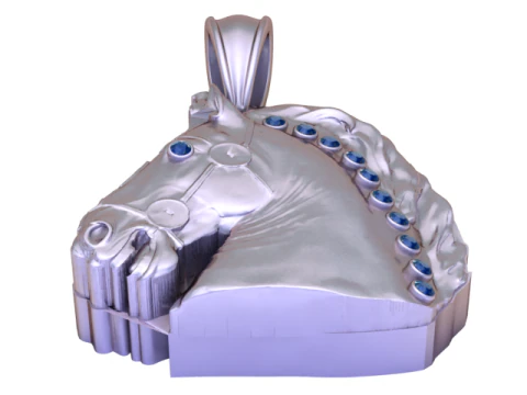 Golden Horse Head Pendant Noble Equestrian Charm 3D Model