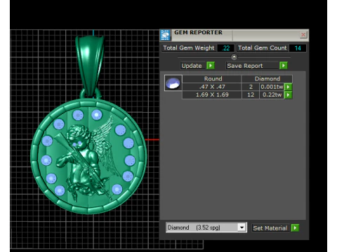 Golden Guardian Angel Medallion Pendant Divine Protection Charm 3D Model