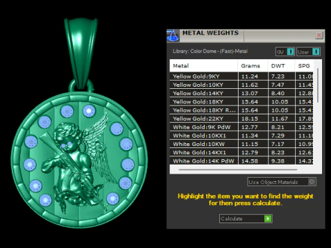 Golden Guardian Angel Medallion Pendant Divine Protection Charm 3D Model