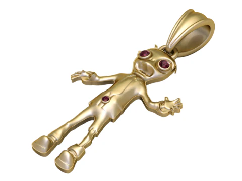 Altın Uzaylı Buddy Kolye Sevimli Kozmik Cazibe 3D Model