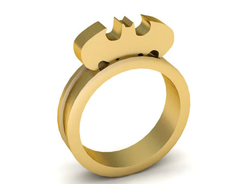 Golden Crown Crest Ring 3D Model