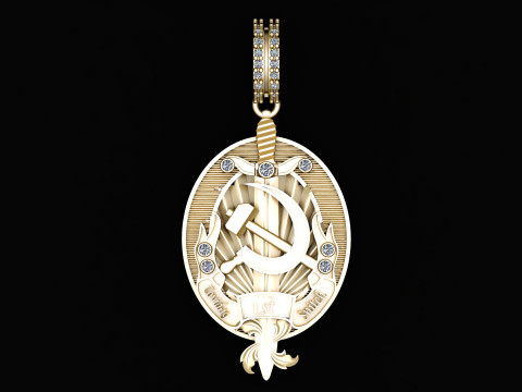 황금 언약 엠블럼 펜던트 3D 모델