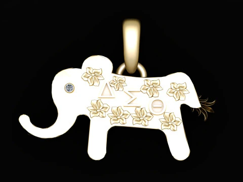 Кулон &laquo;Слон с цветочной мудростью&raquo; 3D Модель