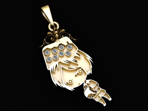 Royal Chibi Crown Pendant 3D Model