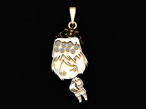 Royal Chibi Crown Pendant 3D Model