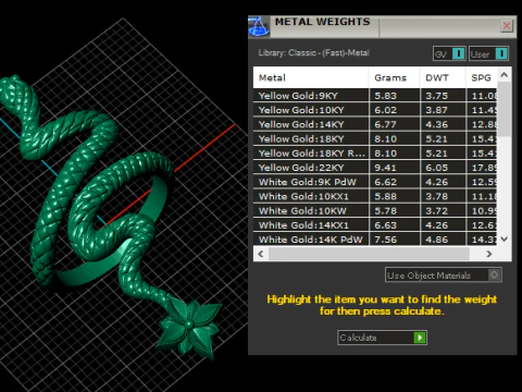 Golden Serpent Bloom Ring 3D Model
