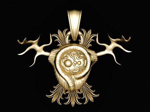 Pingente de Sigil de Chifre Et&eacute;reo Modelo 3D