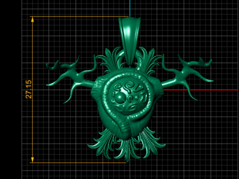 Ethereal Antler Sigil Pendant 3D Model