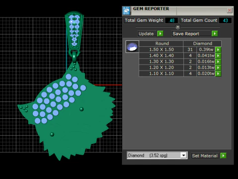 Diamond Hedgehog Charm Pendant 3D Model