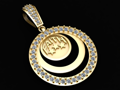 Gouden Faith Crescent hanger 3D Model