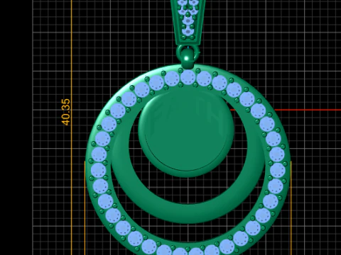 Golden Faith Crescent Pendant 3D Model