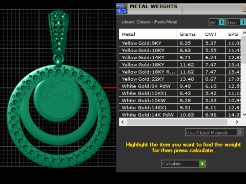 Golden Faith Crescent Pendant 3D Model