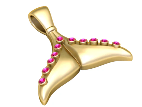 Luxury Whale Tail Pendant 3D Model