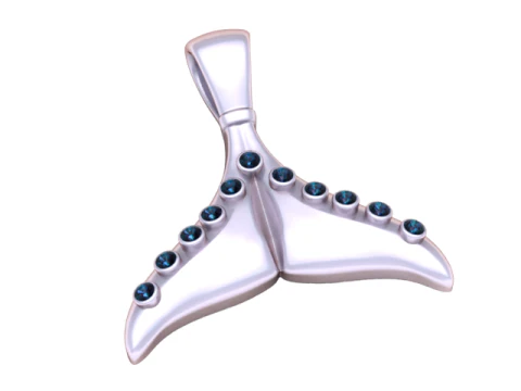 Luxury Whale Tail Pendant 3D Model