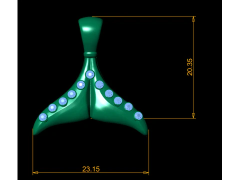 Luxury Whale Tail Pendant 3D Model