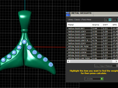 Luxury Whale Tail Pendant 3D Model