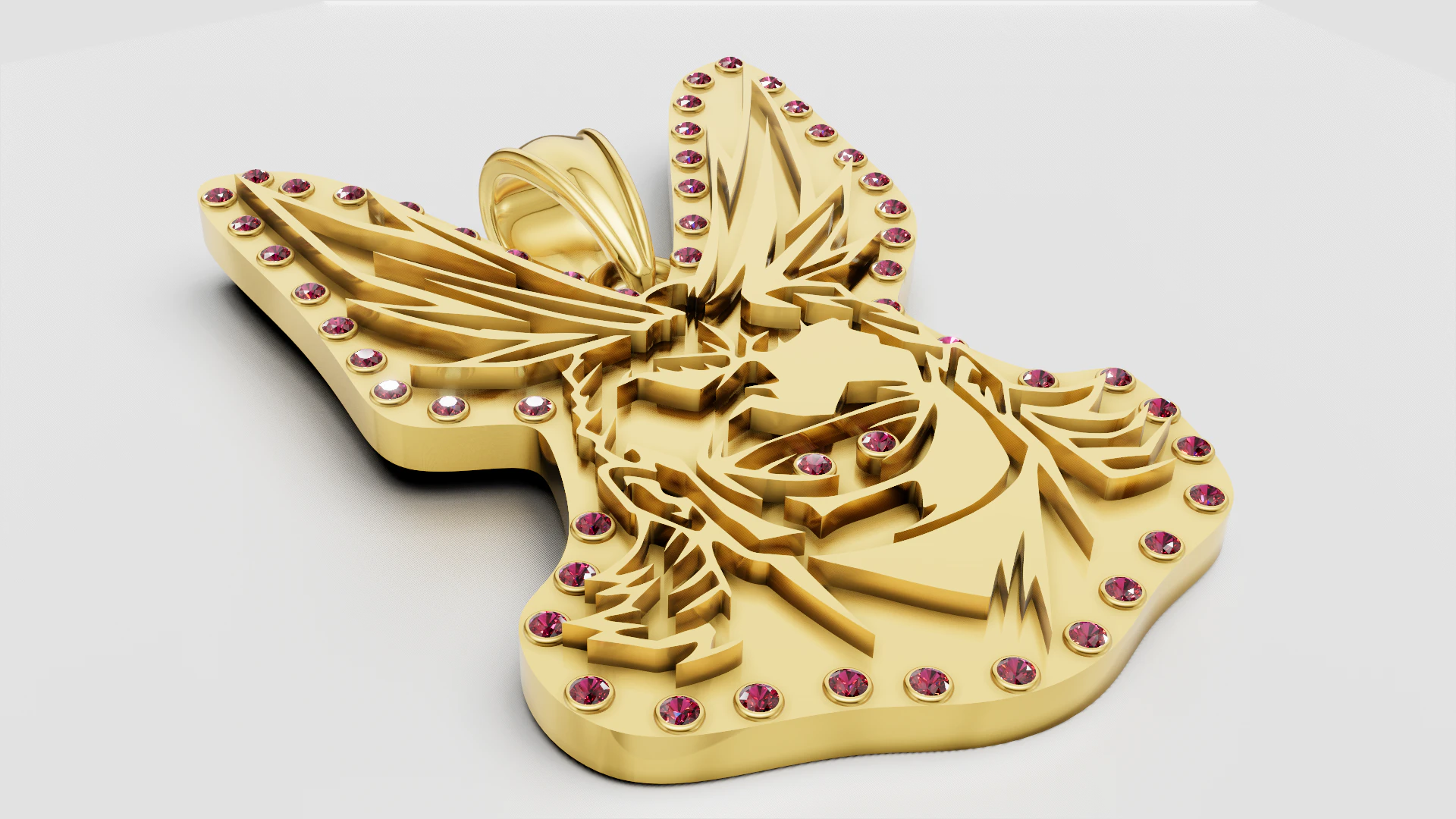 Luxury Eagle Head Pendant 3D Model .c4d .max .obj .3ds .fbx .stl .blend 
