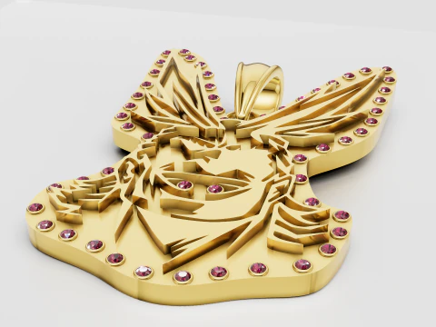 Luxury Eagle Head Pendant 3D Model