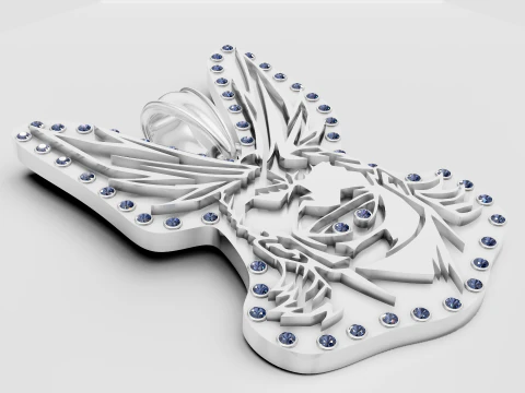 Luxury Eagle Head Pendant 3D Model