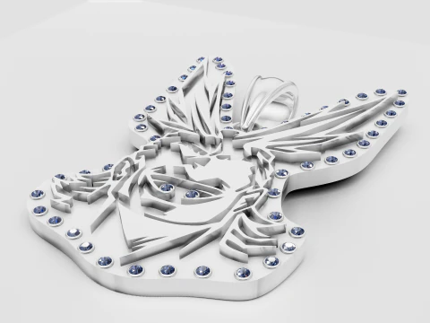 Luxury Eagle Head Pendant 3D Model