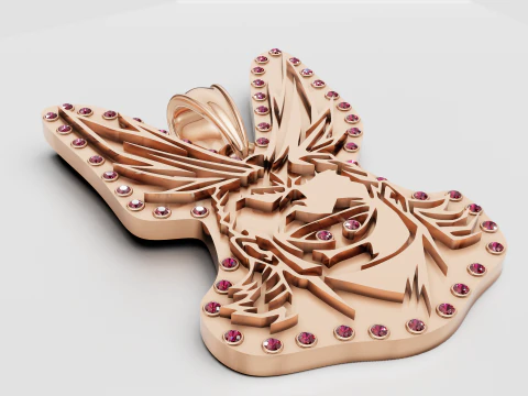 Luxury Eagle Head Pendant 3D Model