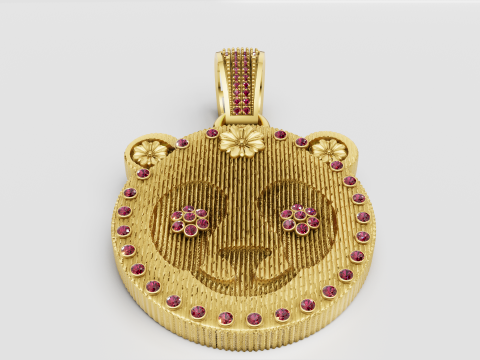 高級パンダフェイスペンダント 3Dモデル