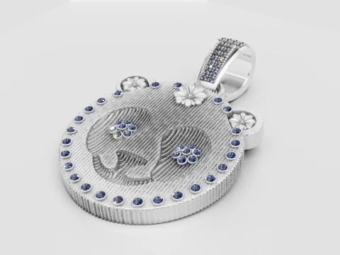 Luxury Panda Face Pendant 3D Model