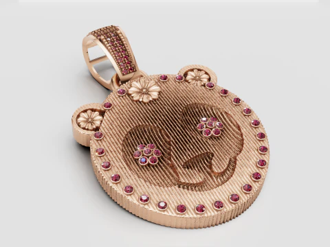 Luxury Panda Face Pendant 3D Model