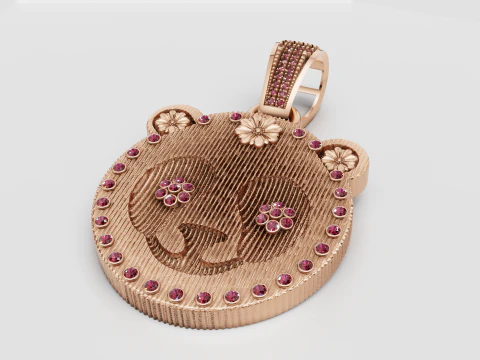 Luxury Panda Face Pendant 3D Model