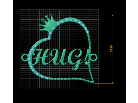 Custom Name Heart Pendant 3D Model