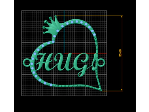 Custom Name Heart Pendant 3D Model