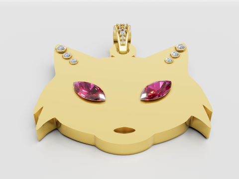 高級フォックスフェイスペンダント 3Dモデル