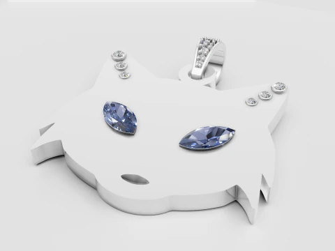 Luxury Fox Face Pendant 3D Model