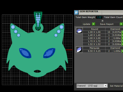 Luxury Fox Face Pendant 3D Model