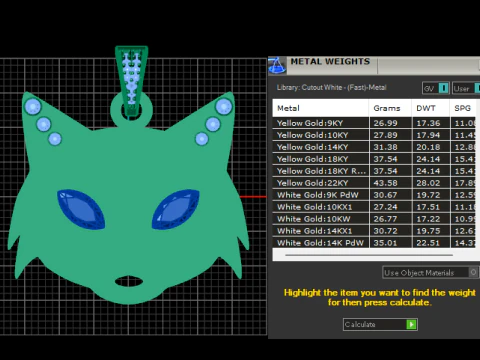 Luxury Fox Face Pendant 3D Model