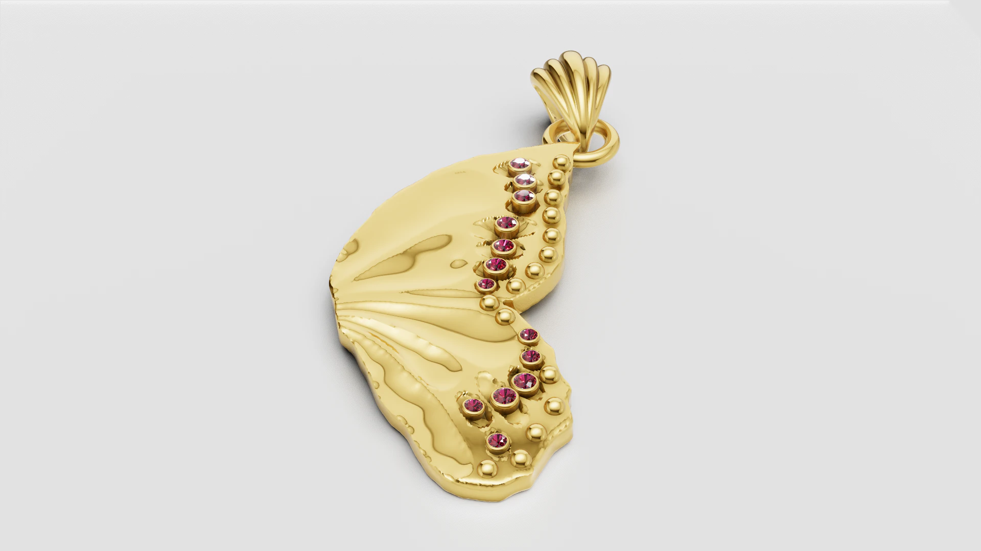 Luxury Abstract Leaf Pendant 3D Model .c4d .max .obj .3ds .fbx .stl .blend 