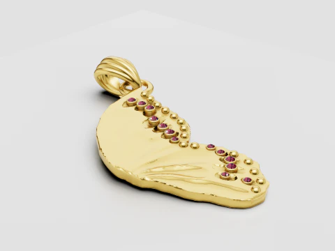 Luxury Abstract Leaf Pendant 3D Model
