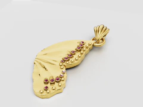 Luxury Abstract Leaf Pendant 3D Model