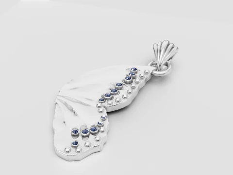Luxury Abstract Leaf Pendant 3D Model