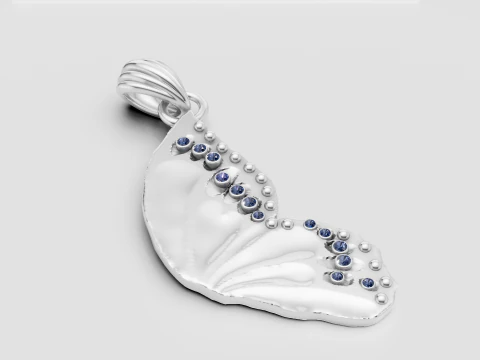 Luxury Abstract Leaf Pendant 3D Model