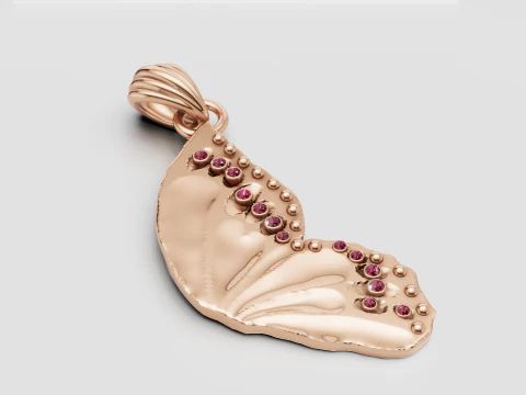 Luxury Abstract Leaf Pendant 3D Model